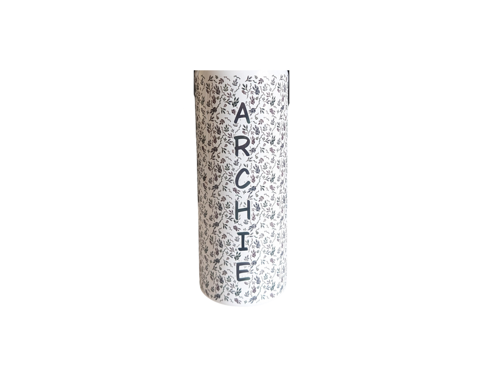 Skinny Tumbler med sugrör - Dubbelväggad 600ml - Anpassningsbar - Akvarell Löv