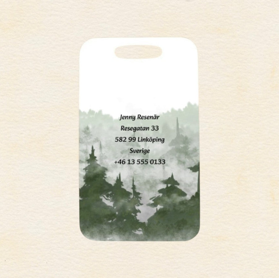 Anpassningsbar Aluminium Bagagetag - Foggy Forest