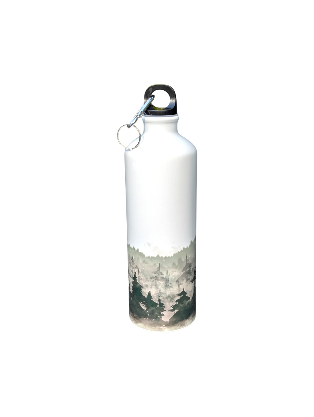 Aluminium Vattenflaska 400ml, 600ml, 750 ml - Anpassningsbar - Foggy Forest