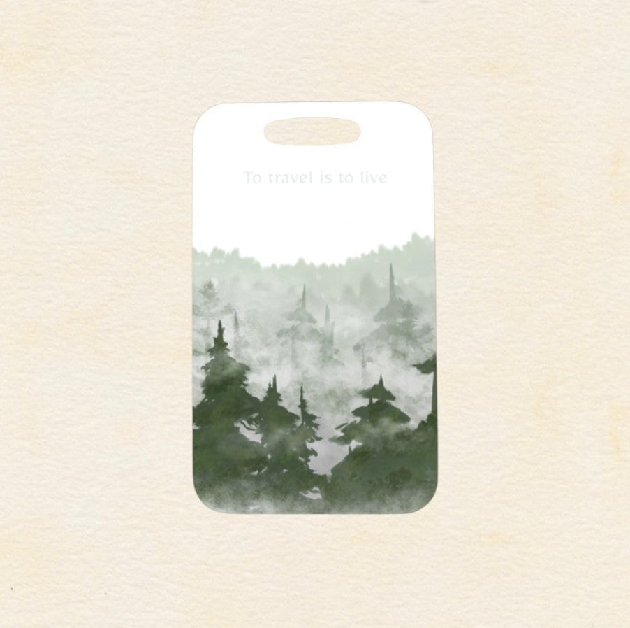Anpassningsbar Aluminium Bagagetag - Foggy Forest