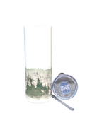 Skinny Tumbler med sugrör - Dubbelväggad 600ml - Anpassningsbar - Foggy Forest