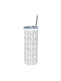 Skinny Tumbler med sugrör - Dubbelväggad 600ml - Anpassningsbar - Akvarell Löv