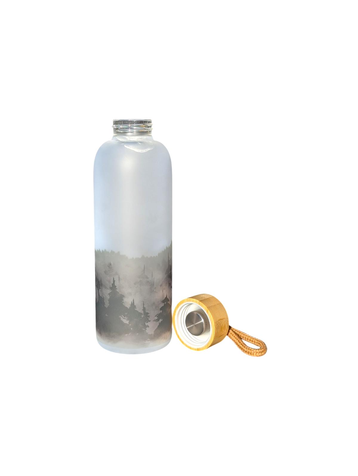 Vattenflaskor i Frostat Glas 750 ml - Foggy Forest