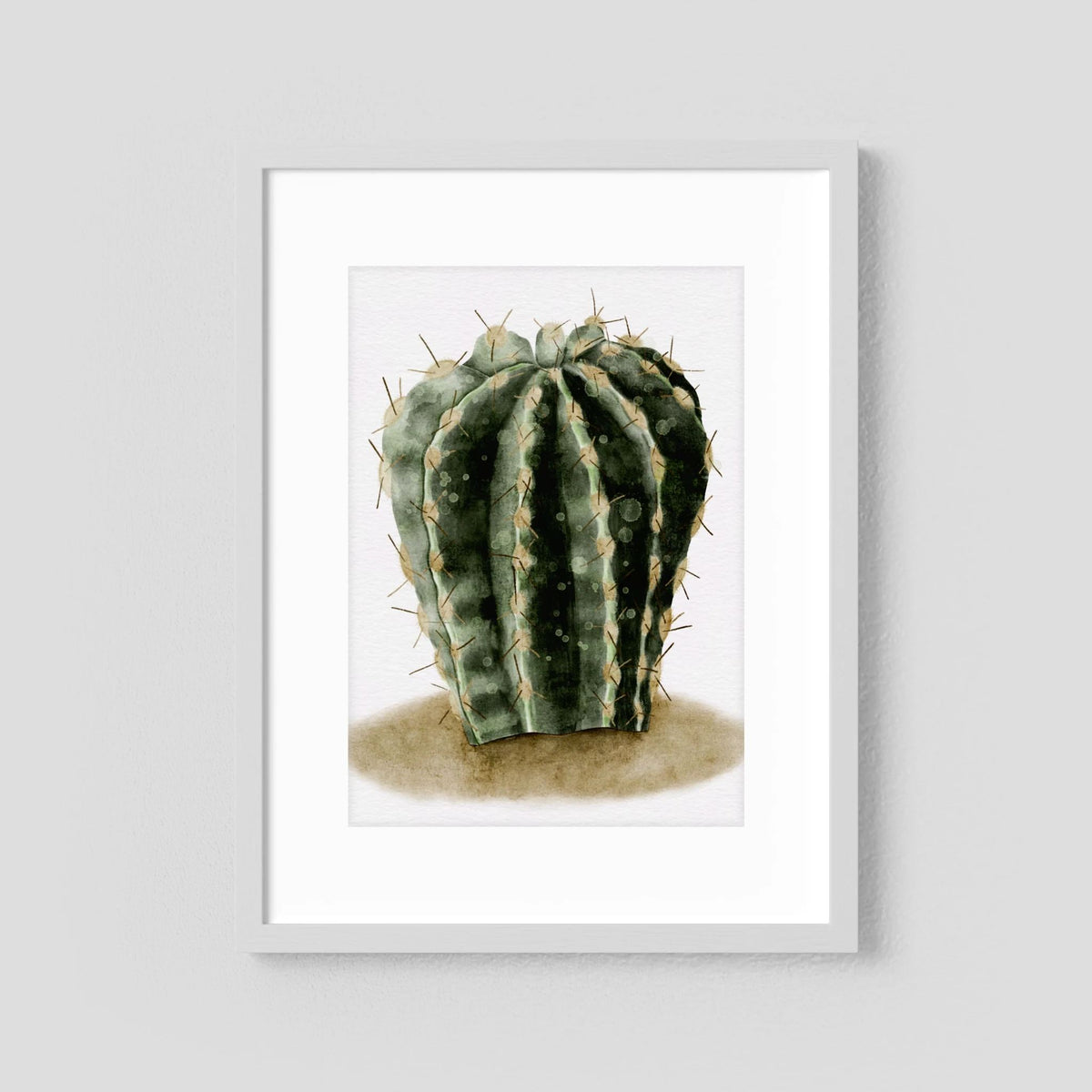 Watercolor Spiky Cactus