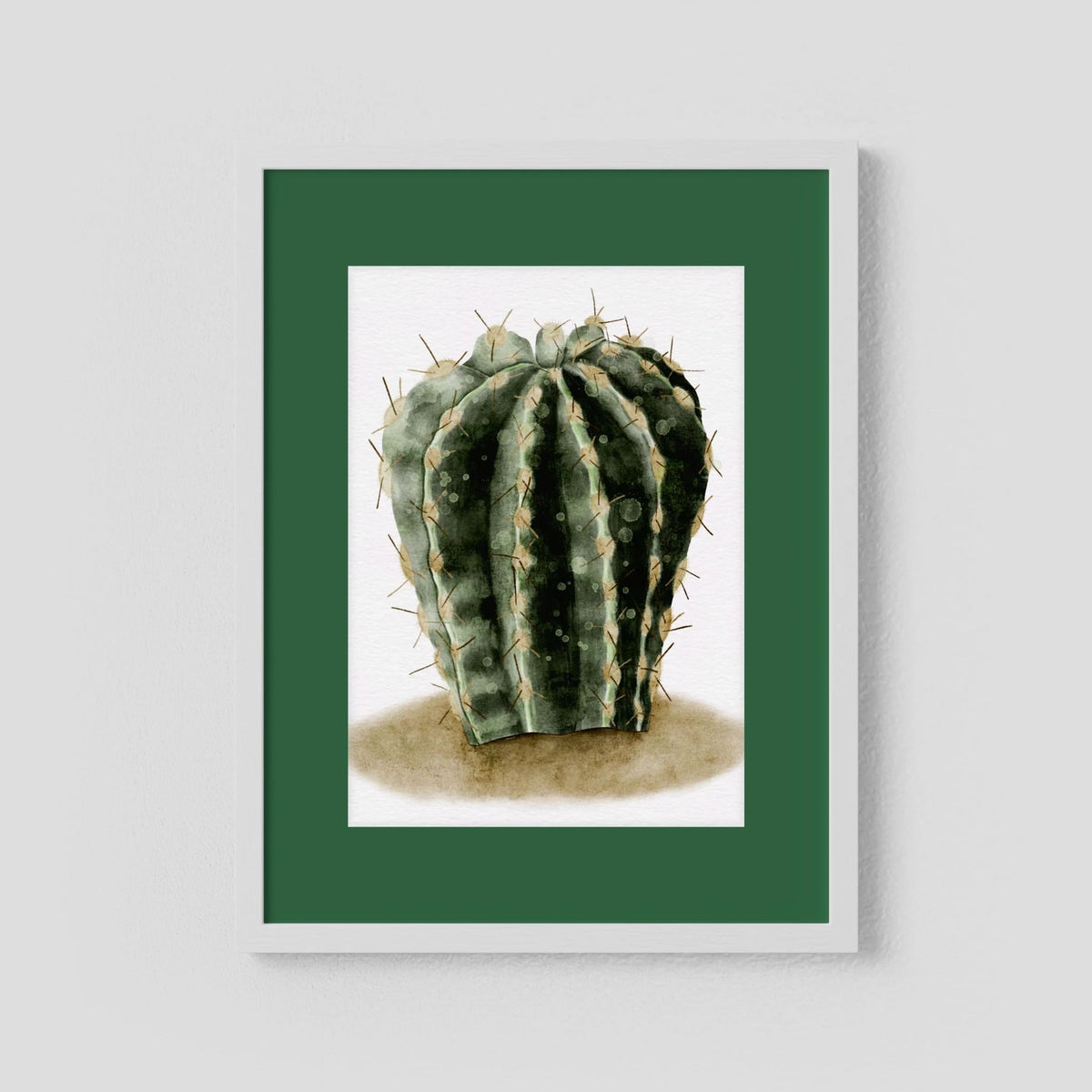 Watercolor Spiky Cactus