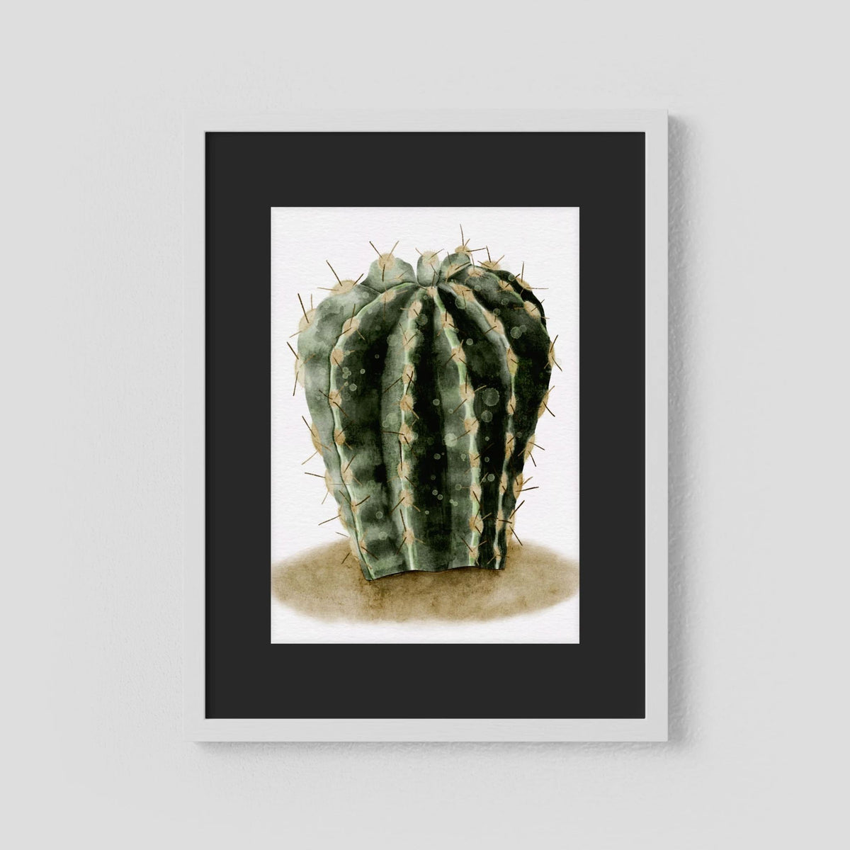 Watercolor Spiky Cactus