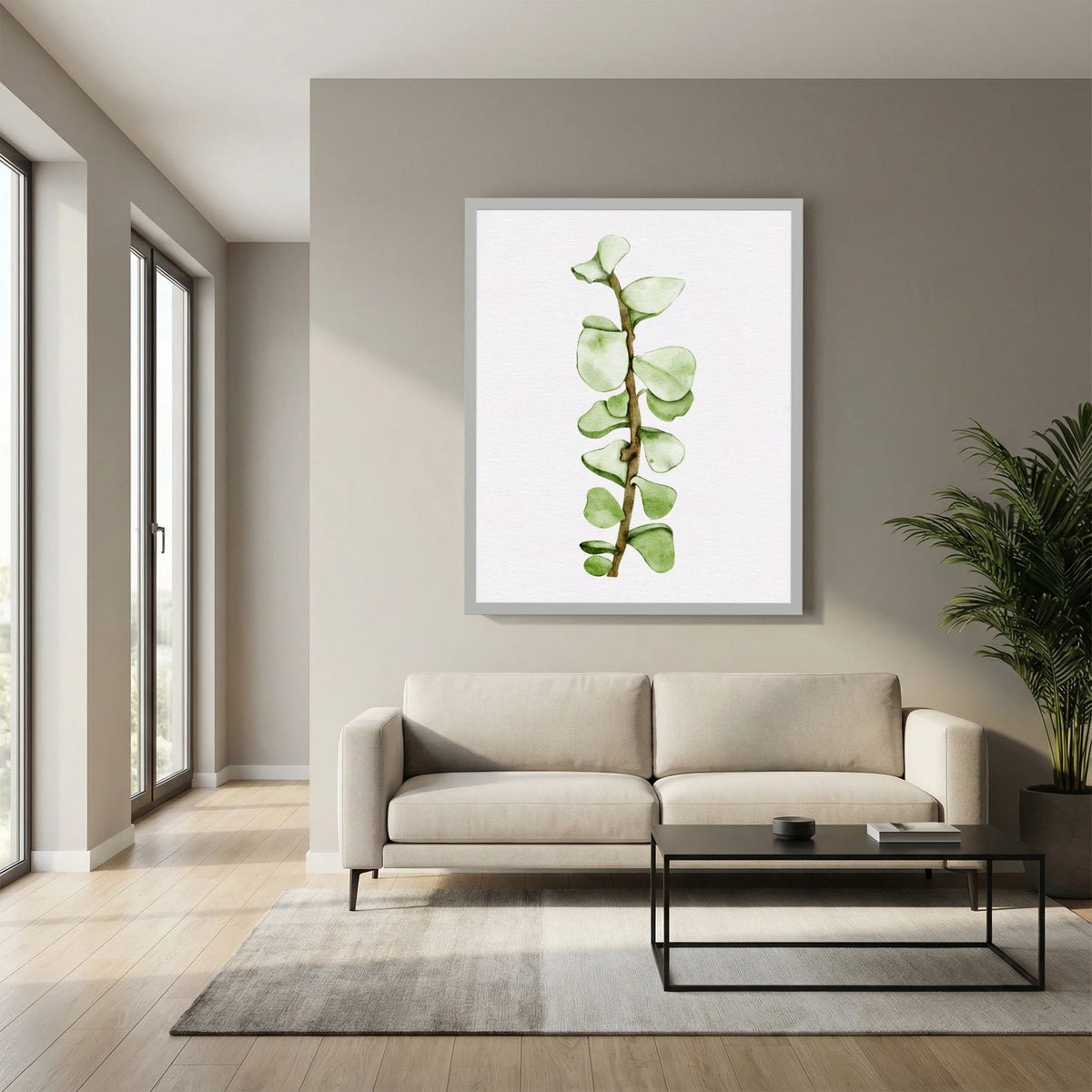 Watercolor Tall Succulent