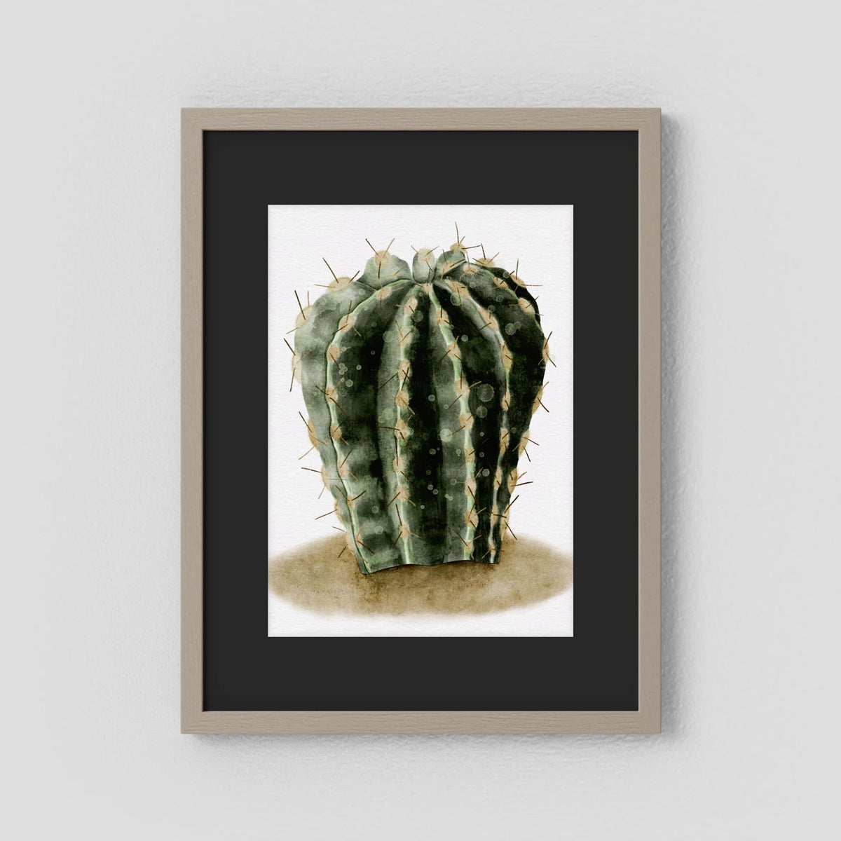 Watercolor Spiky Cactus