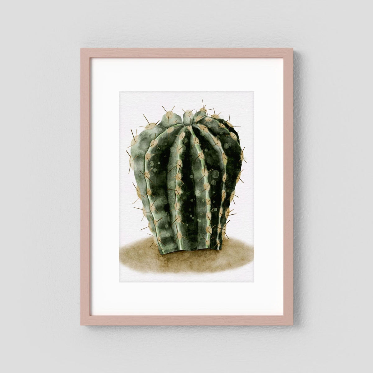 Watercolor Spiky Cactus