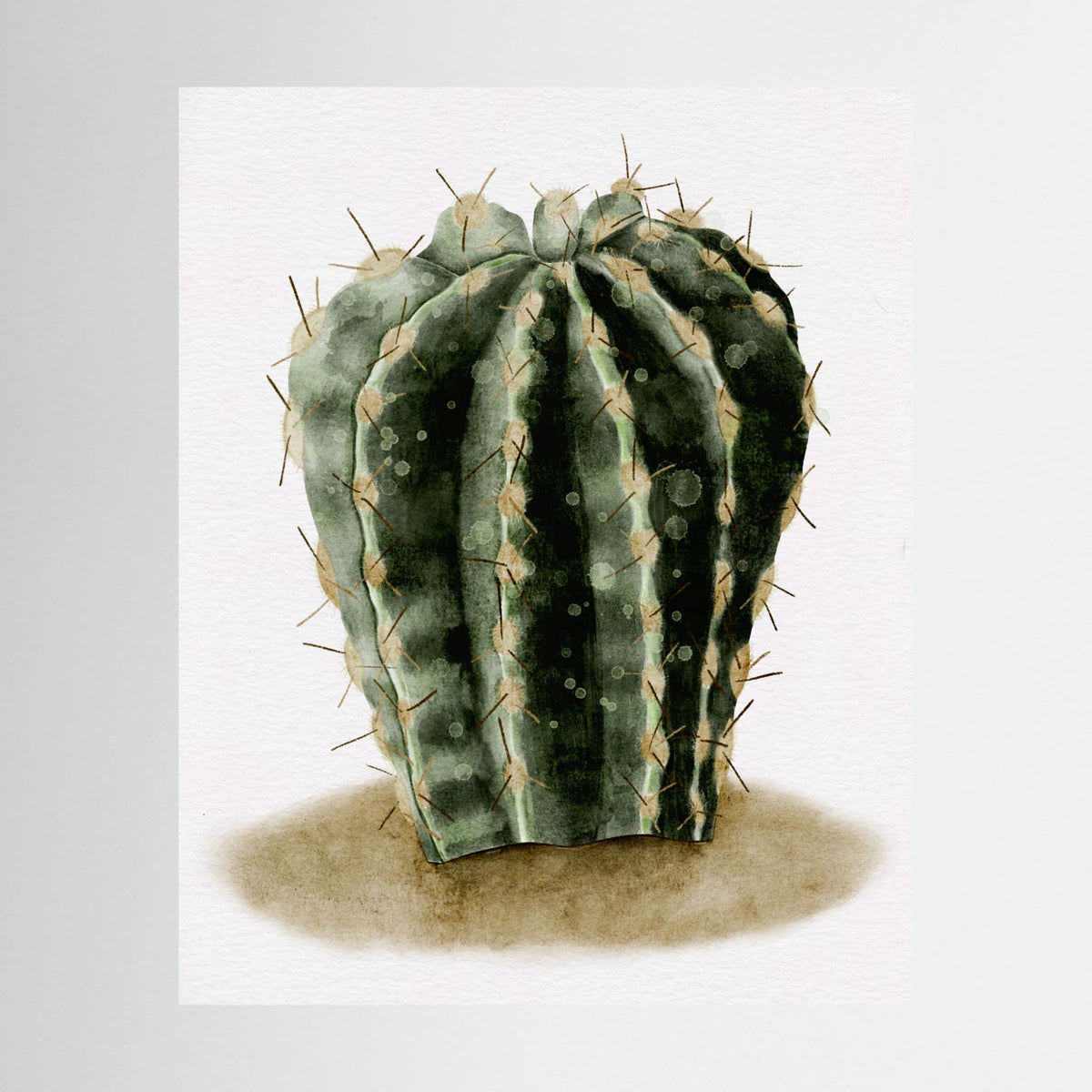 Watercolor Spiky Cactus