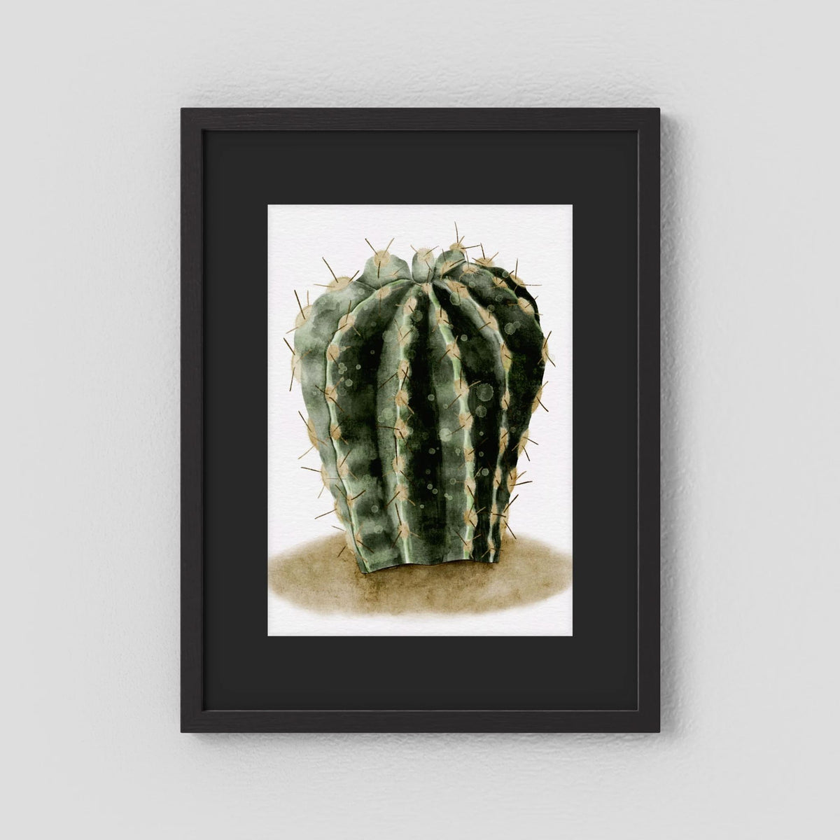 Watercolor Spiky Cactus