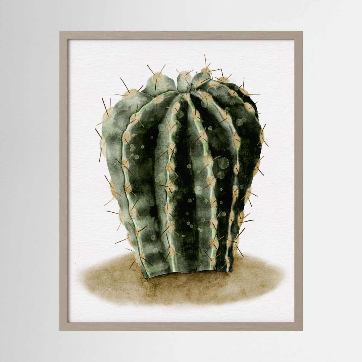 Watercolor Spiky Cactus