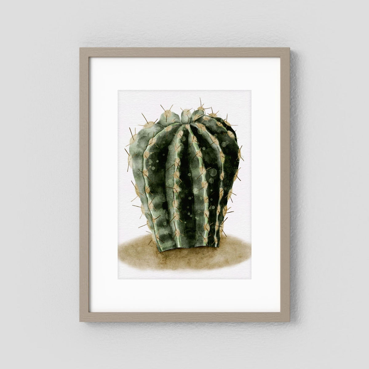 Watercolor Spiky Cactus